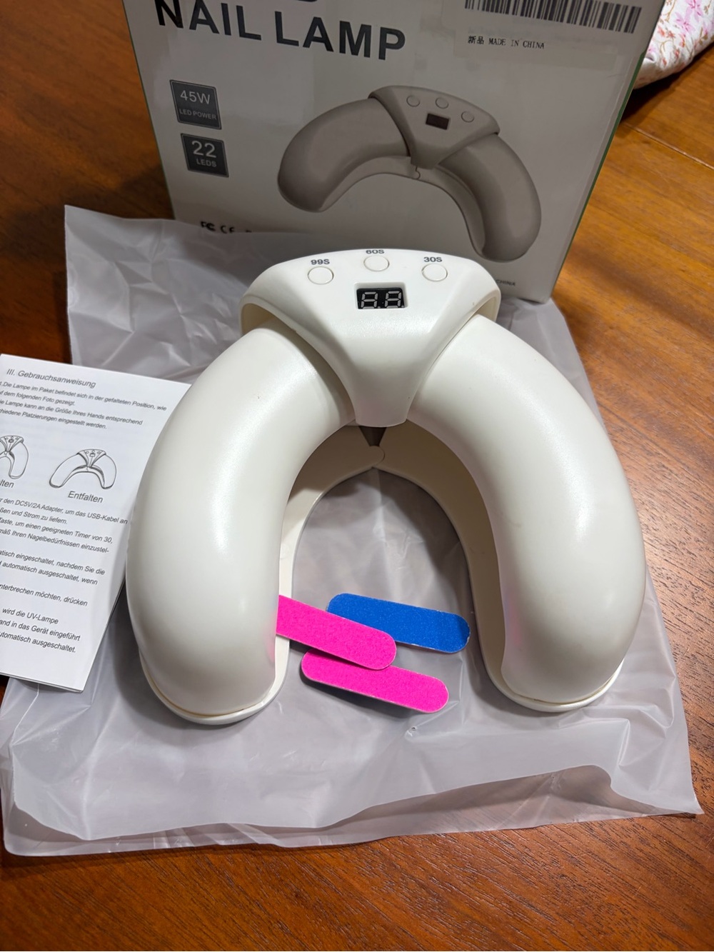 White LED Nail Lamp with Digital Timer